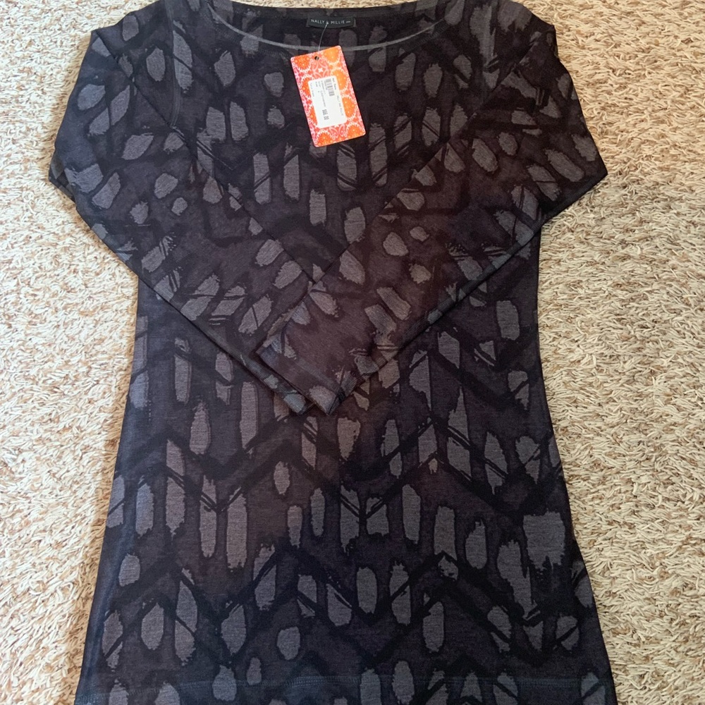 Black and Gray Chevron Tunic
